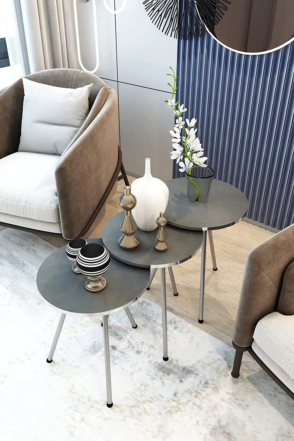 Set of 3 Round Nesting Tables L62093