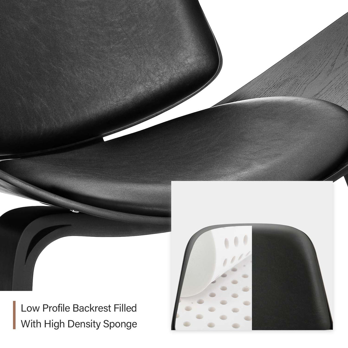 Mid Century Modern Leather Accent Chair F386489
