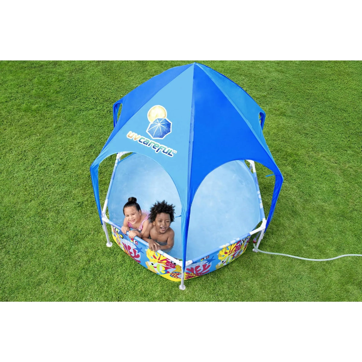 6' x 20 Round Above Ground Swimming Pool with Canopy N320715