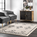 Off White Moroccan Diamond Shag Area Rug S446
