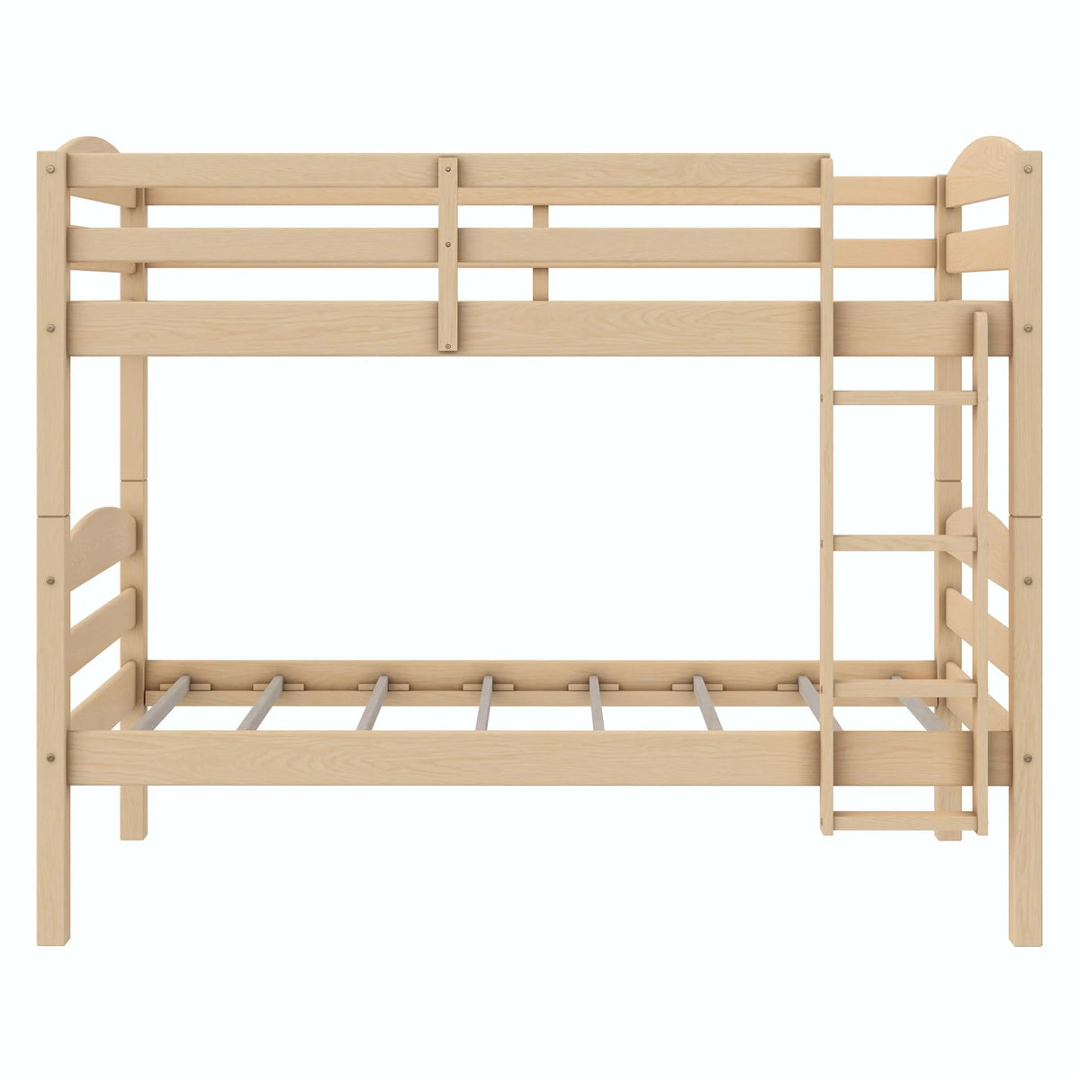 White Solid Wood Twin-over-Twin Convertible Bunk Bed J6407