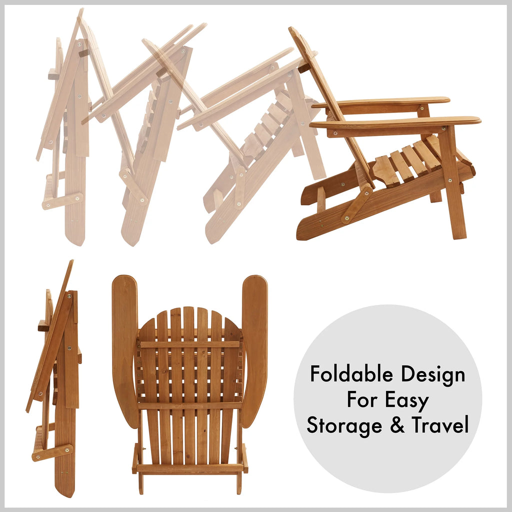 Set of 4 Cedar Wood Folding Adirondack Chairs M855