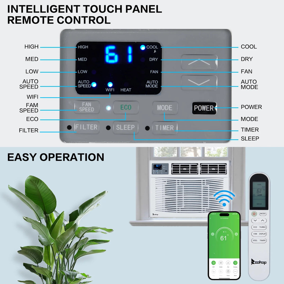 8000 BTU Heat And Cool Window Air Conditioner K95827
