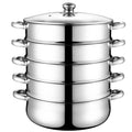 Stainless Steel Steamer Stockpot Soup Pot Silver 28cm P525654