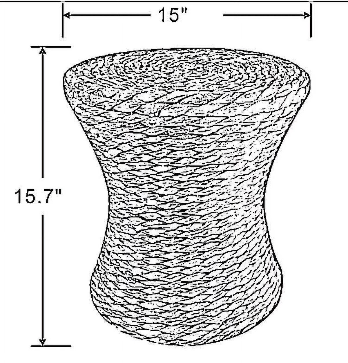 Brown Rope Accent Stool End Table Plant Stand P859309