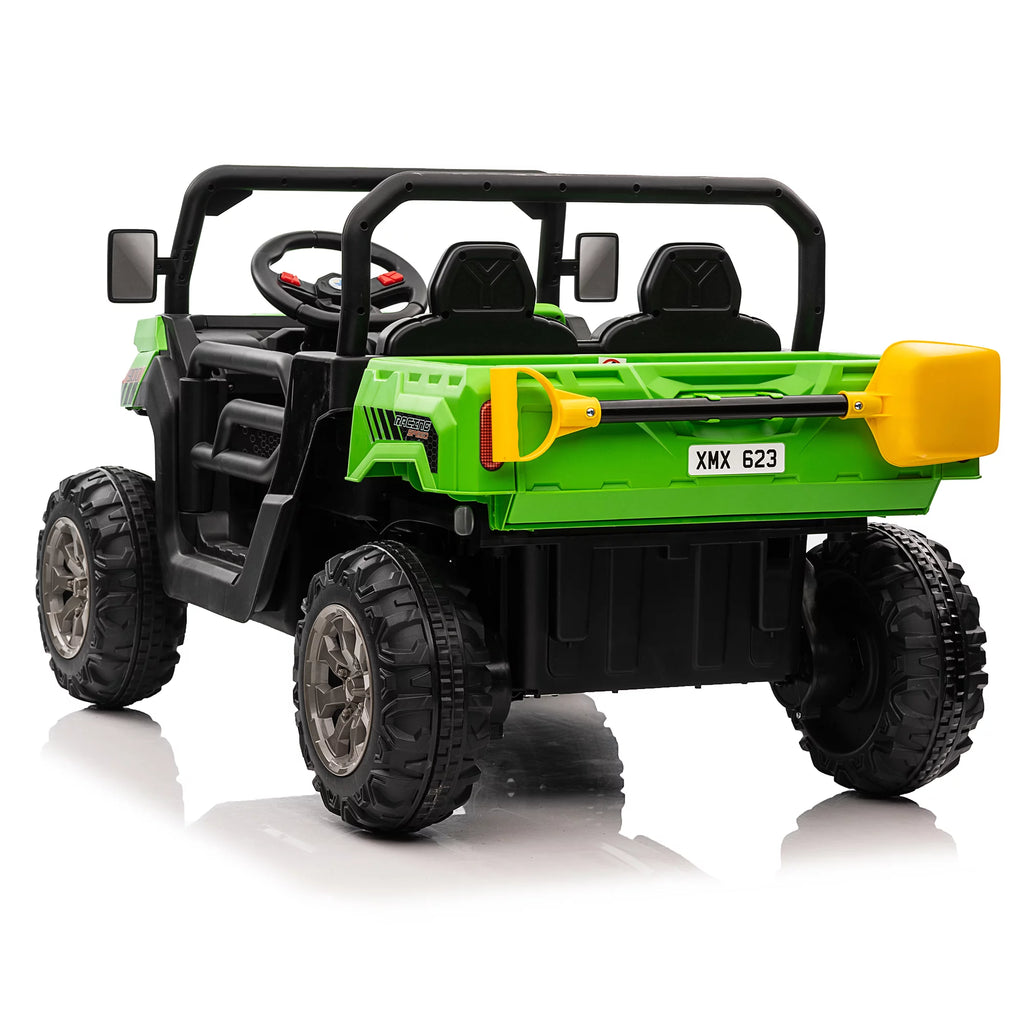 24V 2 Seater Kids Ride On Dump Truck with Remote, Green Q457