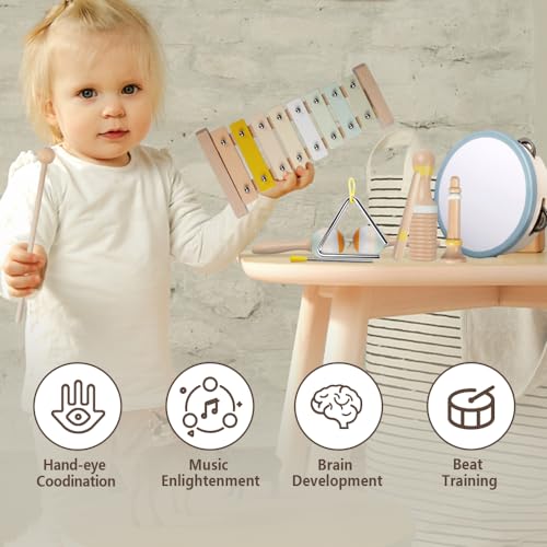 Wooden Percussion Instruments Set with Xylophone S5123