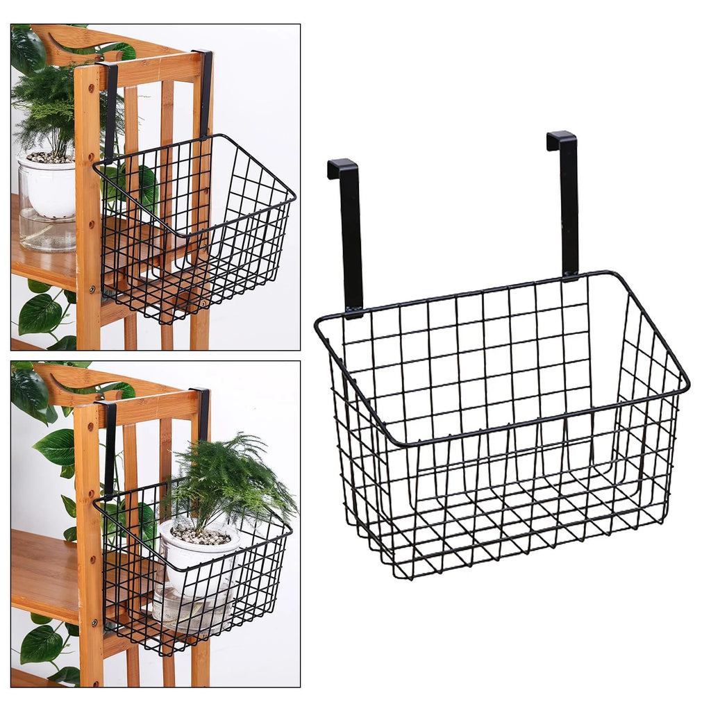 Iron Mesh Shelf Basket Cupboard Cabinet Door Organizer Rack Z375028