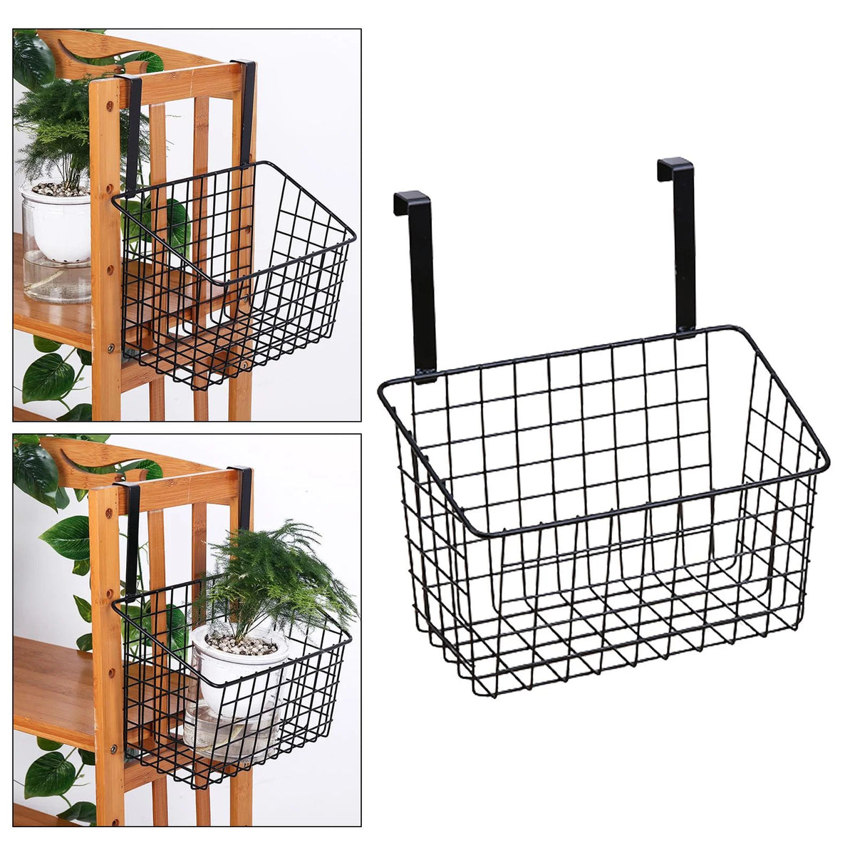 Iron Mesh Shelf Basket Cupboard Cabinet Door Organizer Rack Z375028