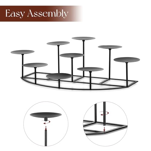Black Metal Pillar Candle Holder P360