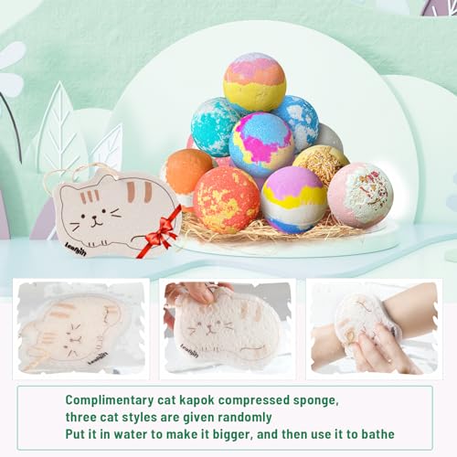 12 Pc Handmade Bath Bombs with Sea Salt Cocoa & Shea Butter F4390
