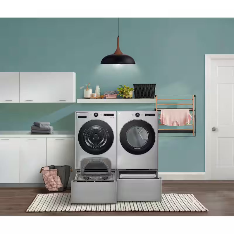 27 in. 1 cu. ft. Laundry Pedestal Washer with Slim DD Motor in Graphite N692