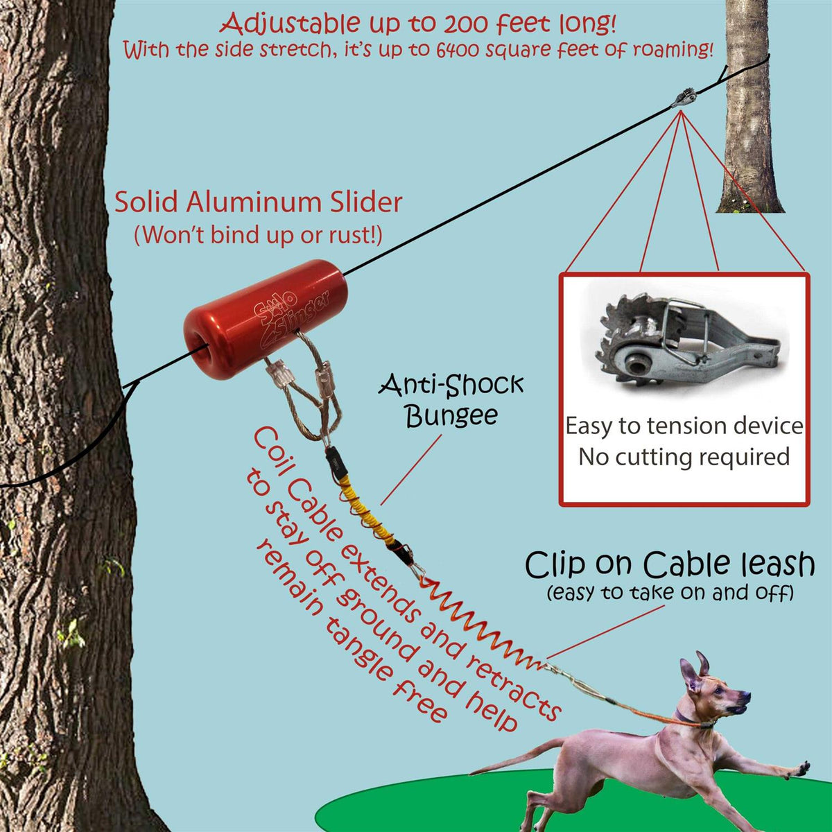 Anti-Shock Aerial Dog Runner S769929