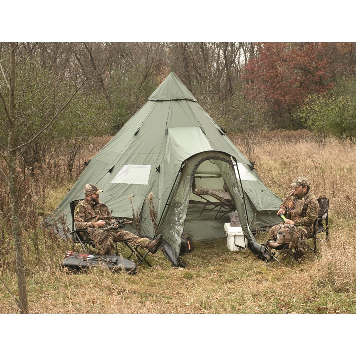 18' x 18' 8-Person Waterproof 4-Season Teepee Tent E821175