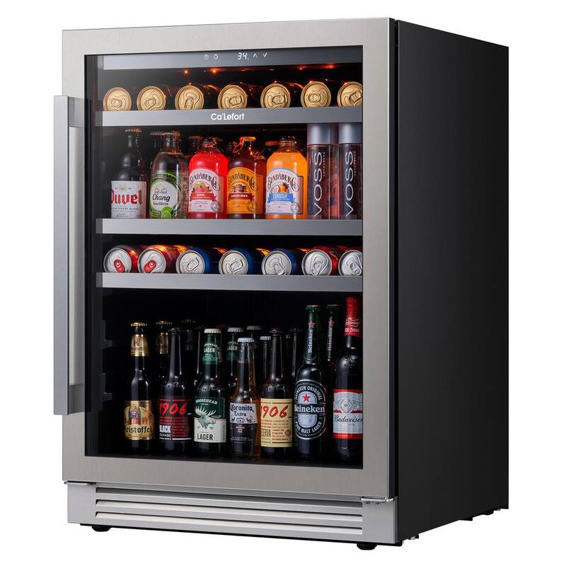 46-Wine Bottles and 220-Cans Beverage and Wine Cooler Side-by-Side Refrigerator in Black L21803