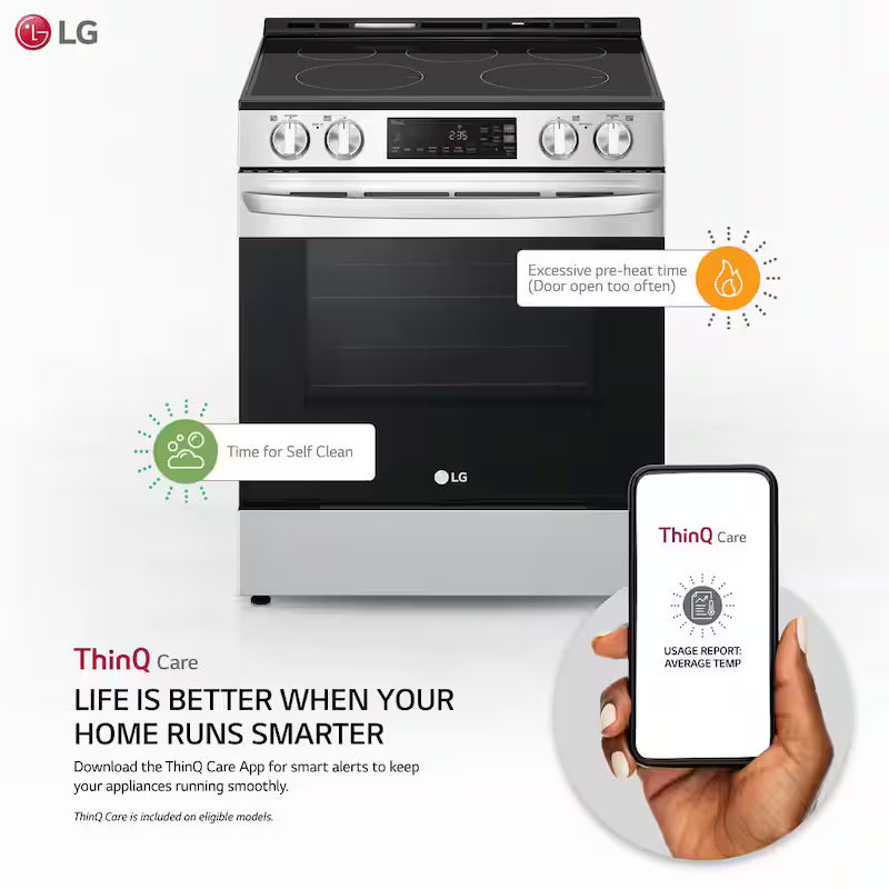 Slide-In Electric Range with 5-Elements in Stainless Steel K357004