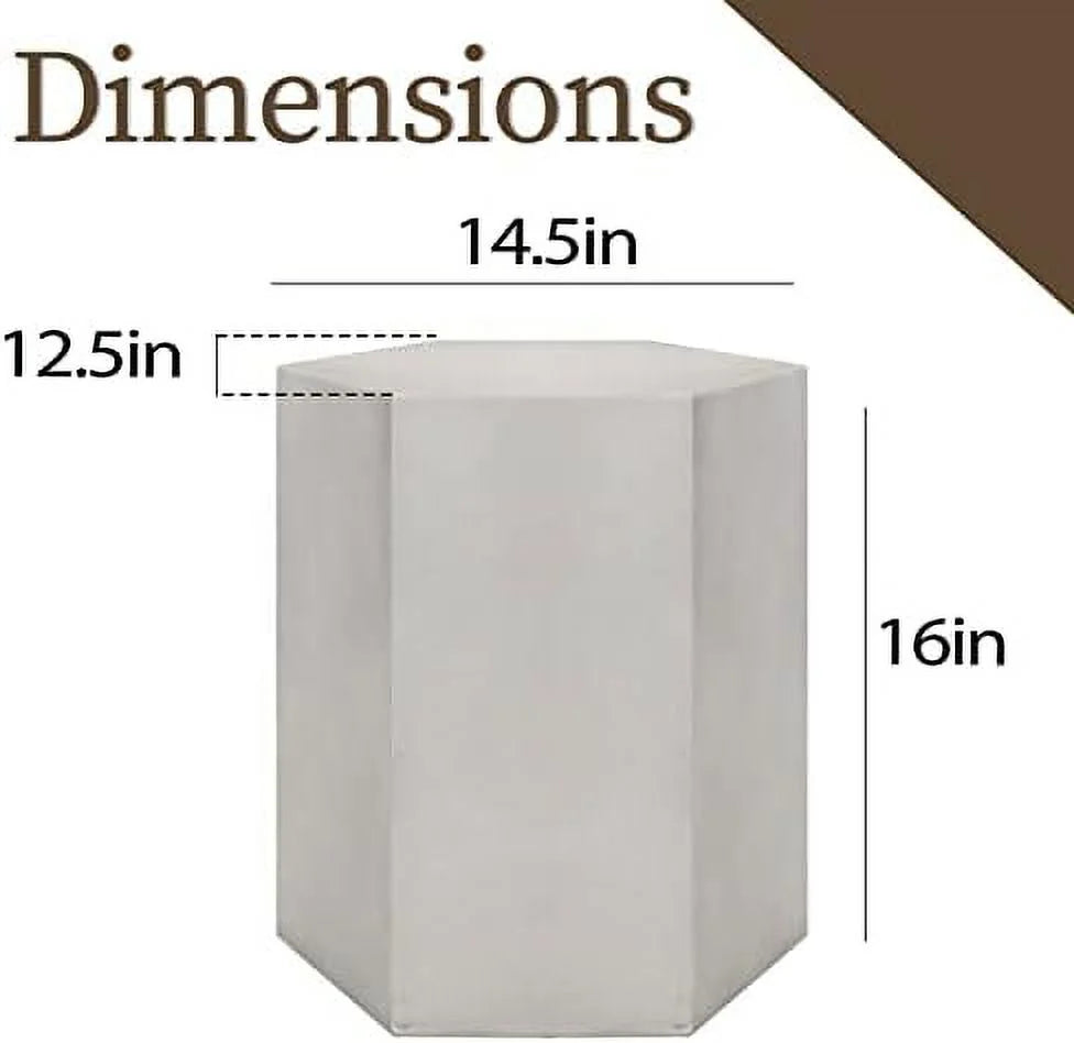 Light Grey Hexagon Concrete Accent Table A32491