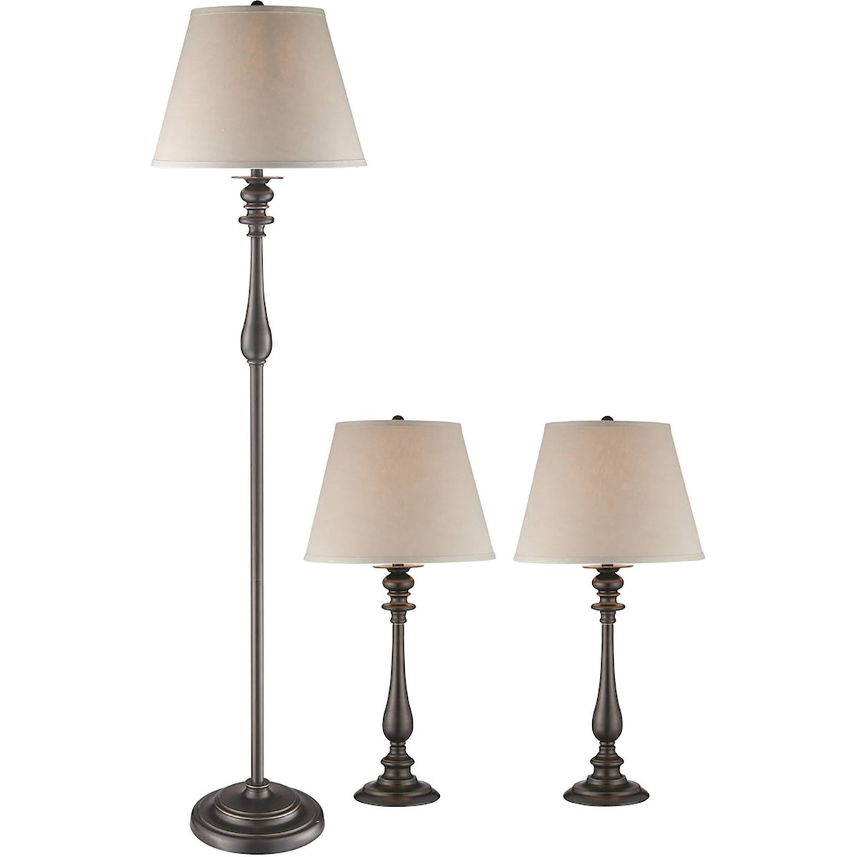 Black Metal Lamps Set of 3 D9037