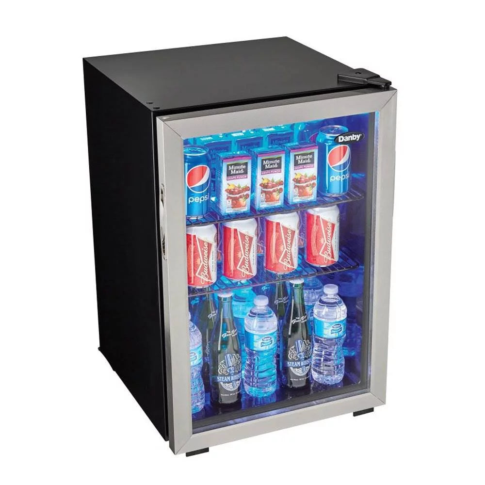 95 Can 2.6 Cu. Ft. Beverage Center Mini Fridge with Glass Door P836
