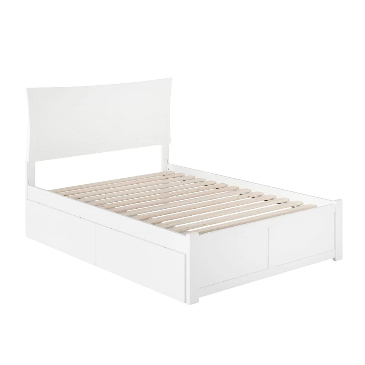 White Full Storage Platform Bed R8972