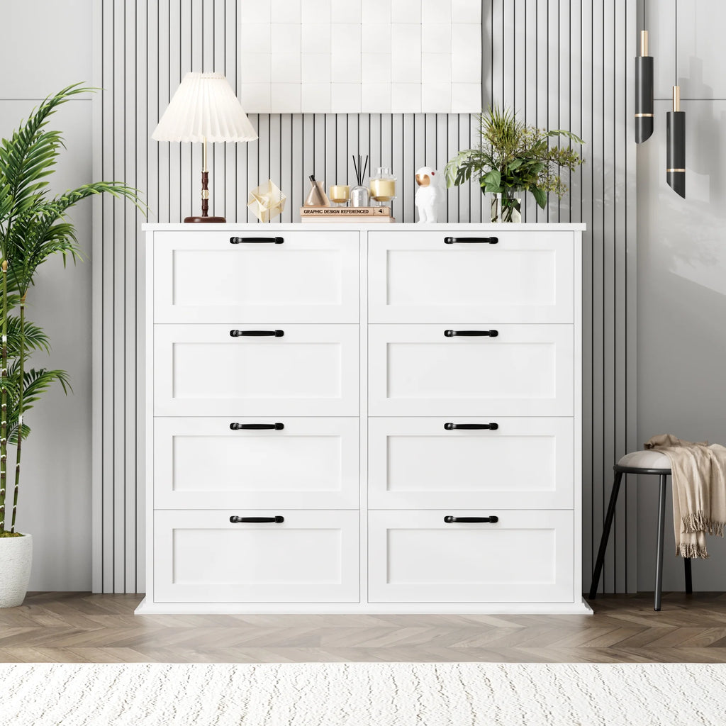 White 8 Drawer Wood Dresser M57371