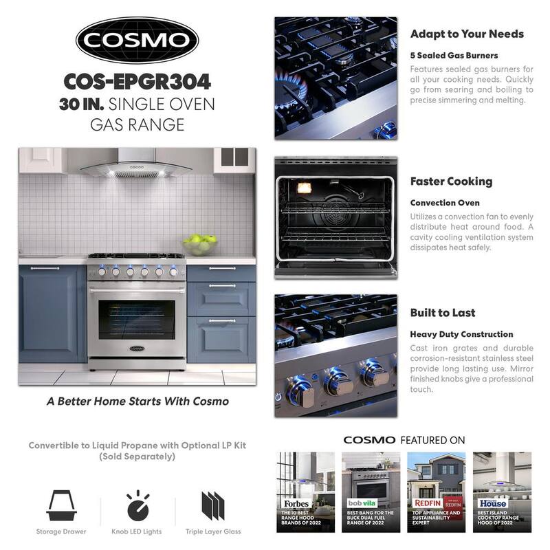 4.55 cu. ft. Gas Range with Convection Oven in Stainless Steel O260550