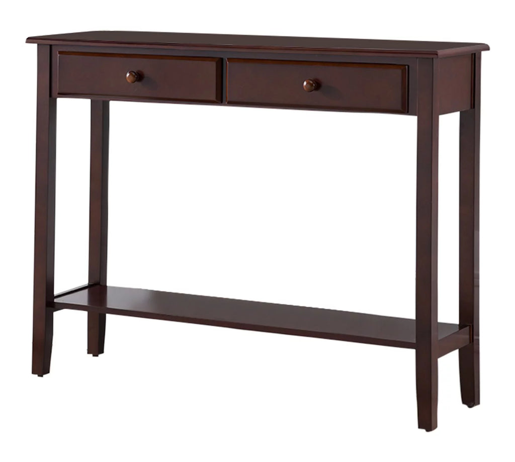 Wood Console Entryway Table with 2 Drawers & Lower Shelf C651107