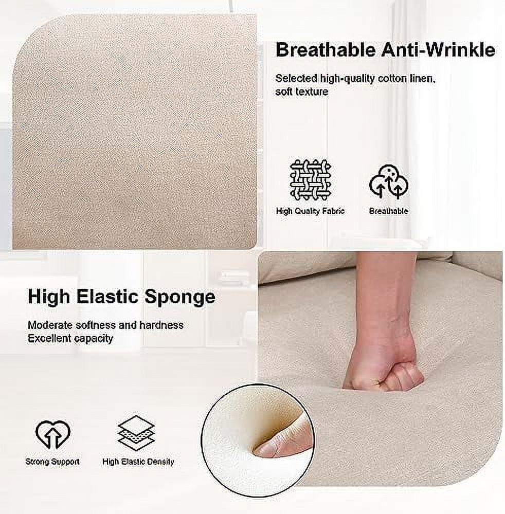 Linen Fabric Accent Chair with Metal Legs Y2408