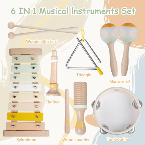 Wooden Percussion Instruments Set with Xylophone S5123