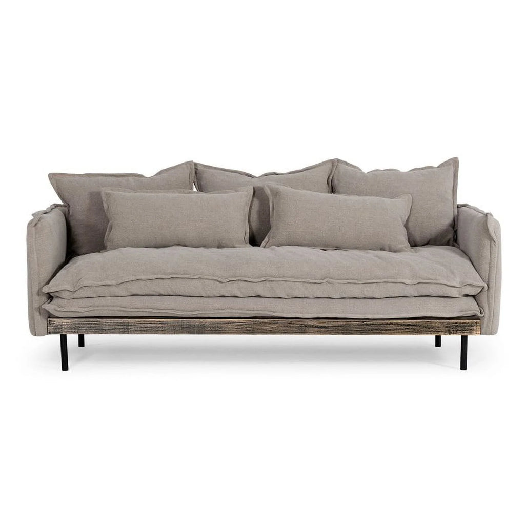 Gray Fabric & Wood Sofa N755