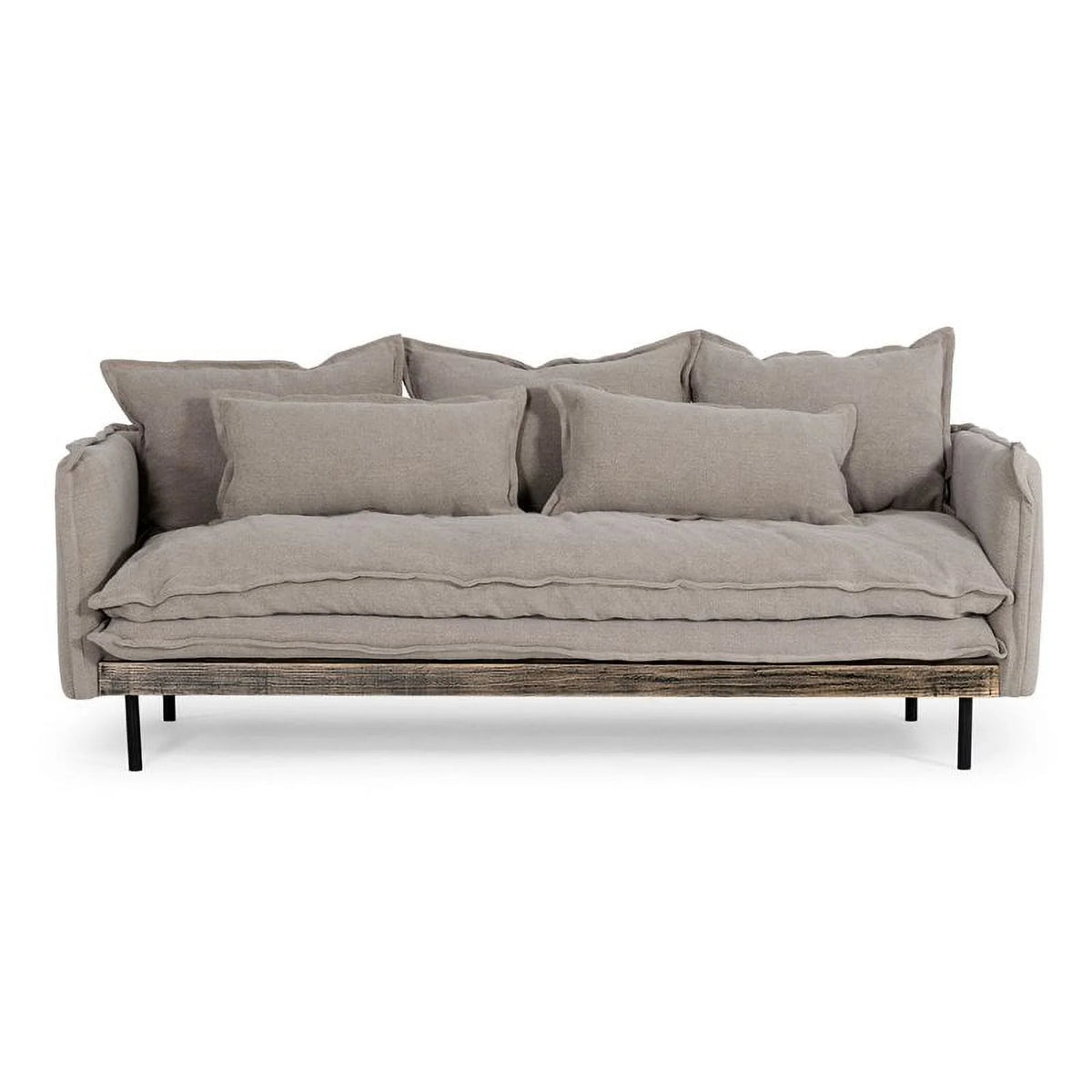 Gray Fabric & Wood Sofa N755