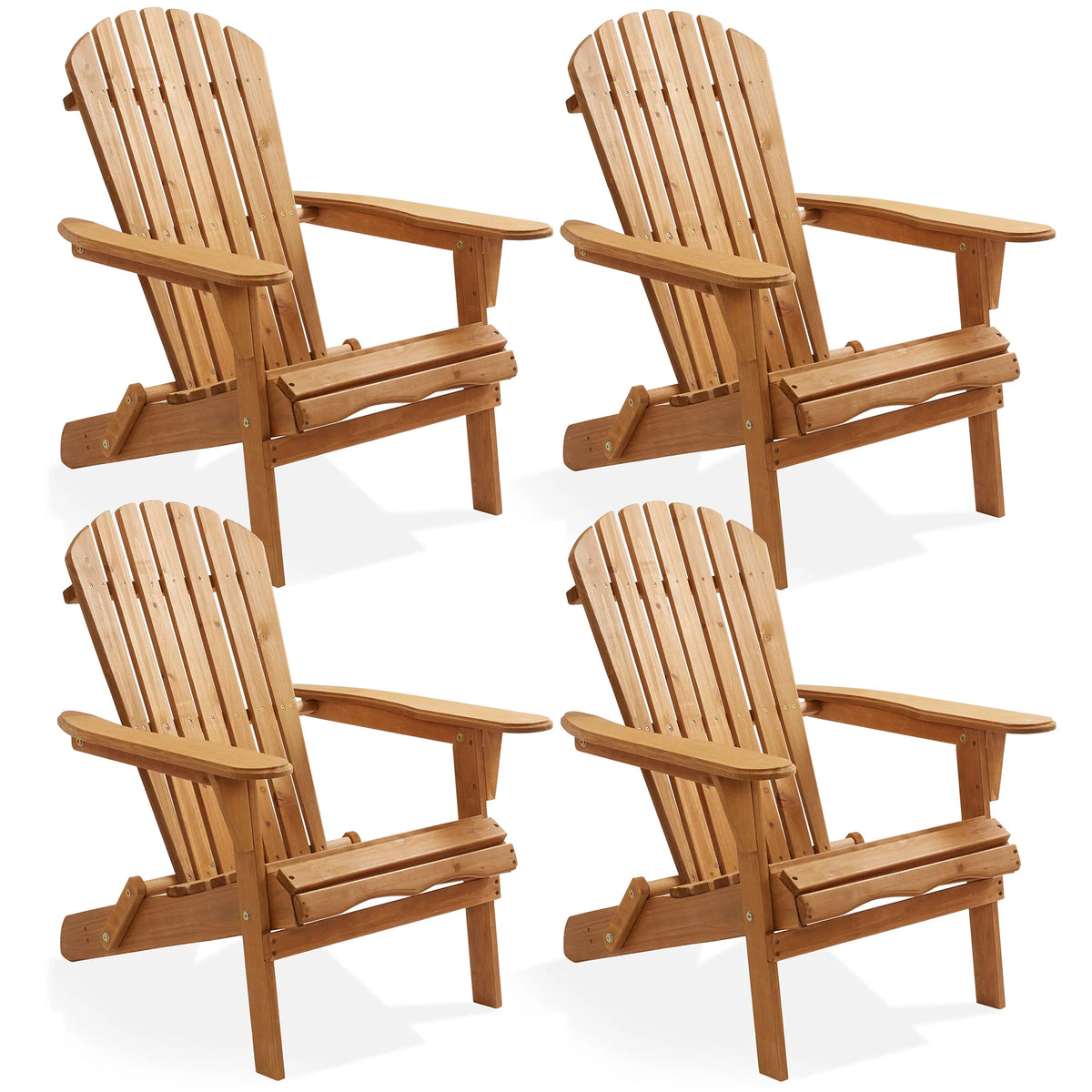 Set of 4 Cedar Wood Folding Adirondack Chairs M855