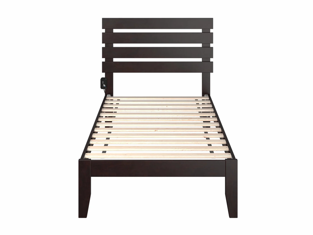 14" Twin Wood Platform Bed Frame with Headboard M67314