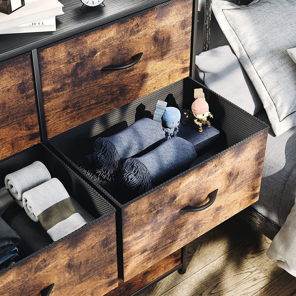 Tall 10 Drawer Fabric Storage Tower Dresser H9301