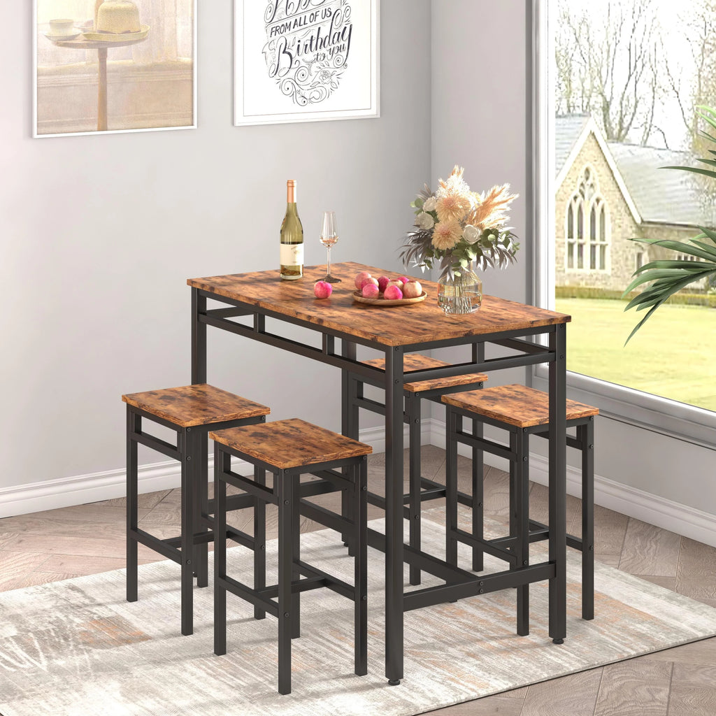 5-Piece Counter Height Dining Table Set with MDF Top E321