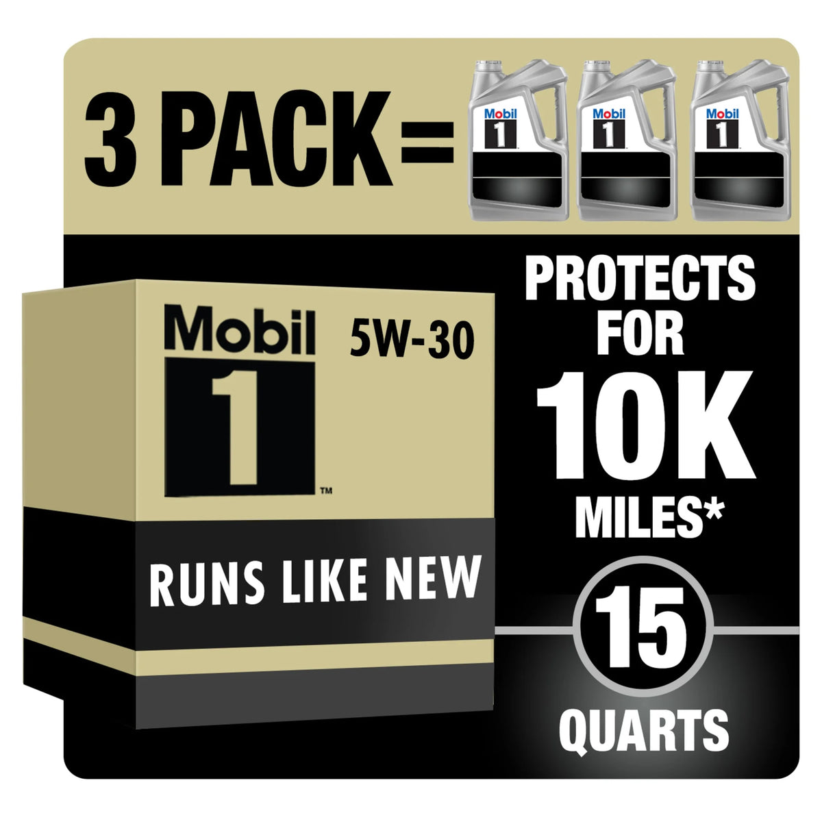 Full Synthetic Motor Oil 5W-30 5 Quart Pack of 3 A1173