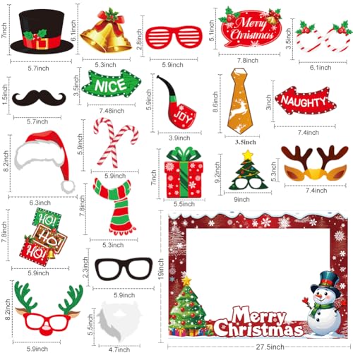 Christmas Photo Booth Props Party Decorations with Photo Frame Y48020