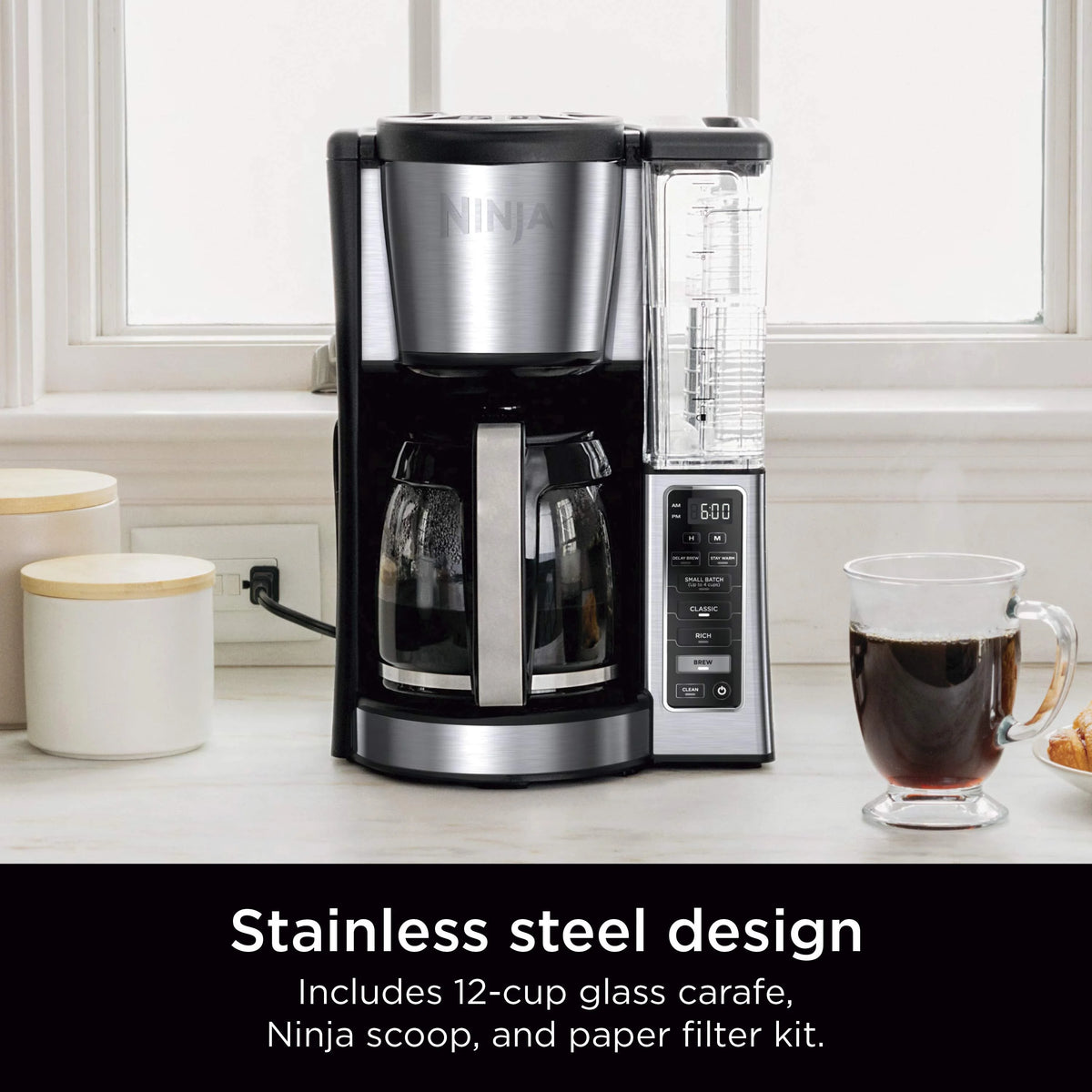 12-Cup Programmable Coffee Maker with Glass Carafe U3910