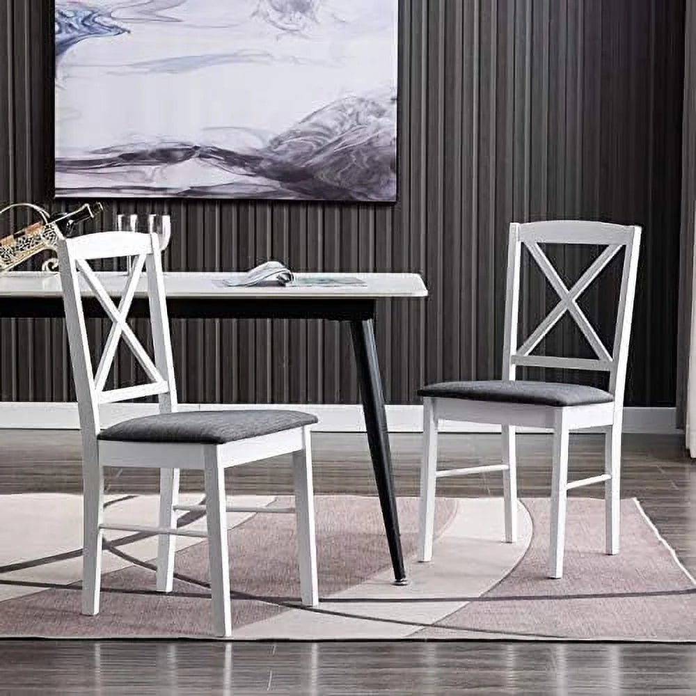 Set of 2 Wood Dining Chairs with Cross Back C4139