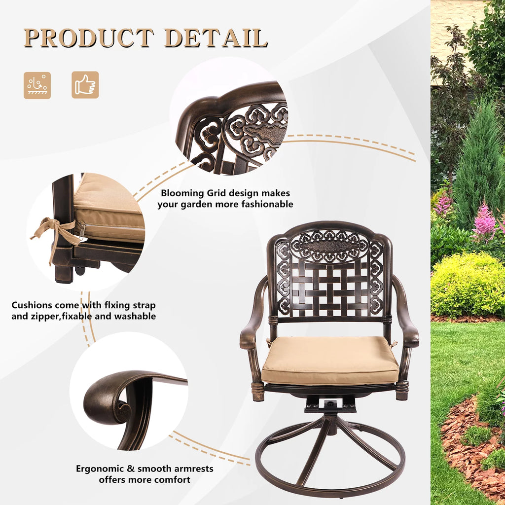 9-Piece Cast Aluminum Outdoor Furniture Dining Set D70895