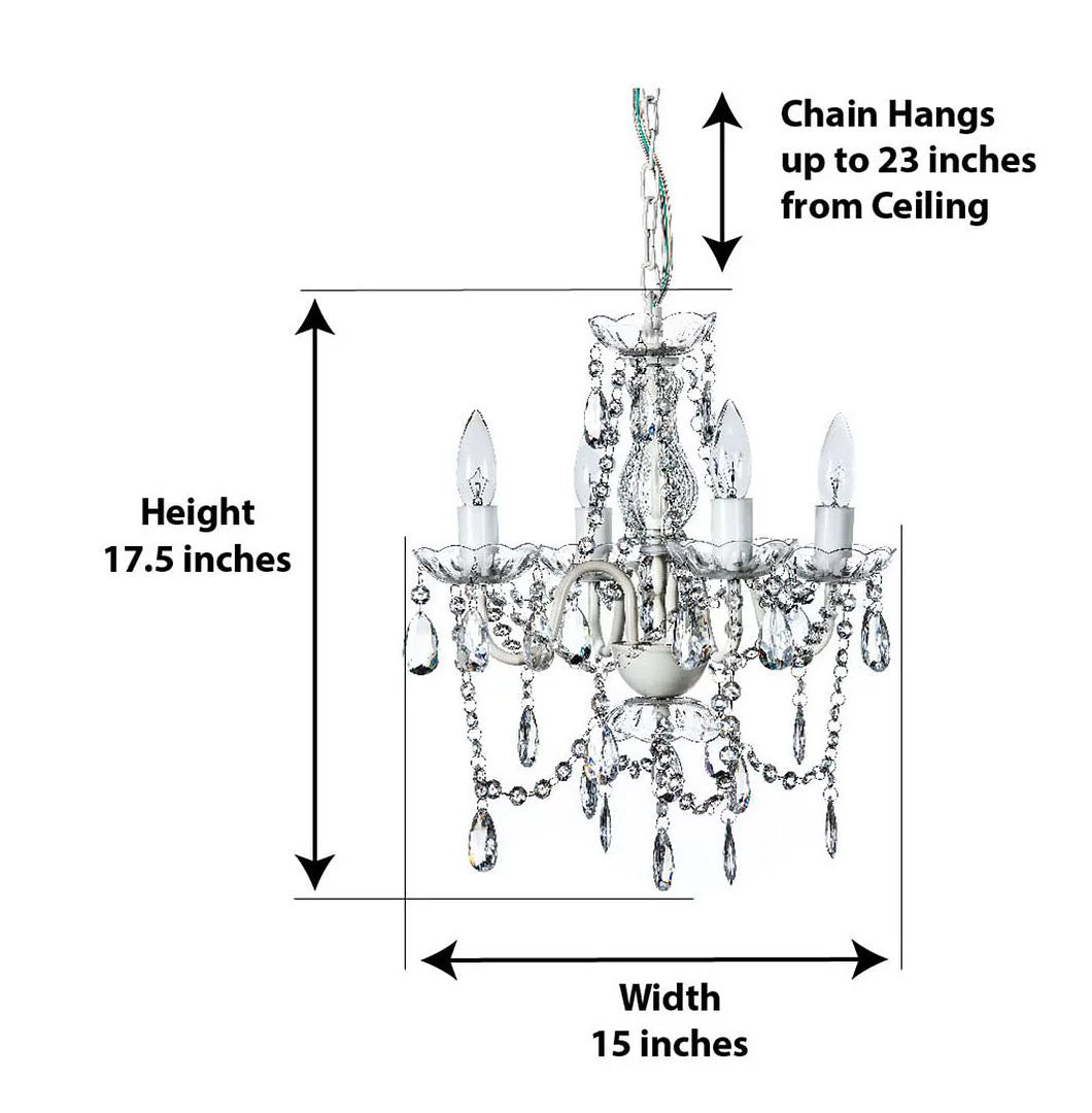 Clear 4 Light Acrylic Crystal Chandelier N7362