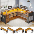 L Shaped Desk with 4 Fabric Drawers F7705