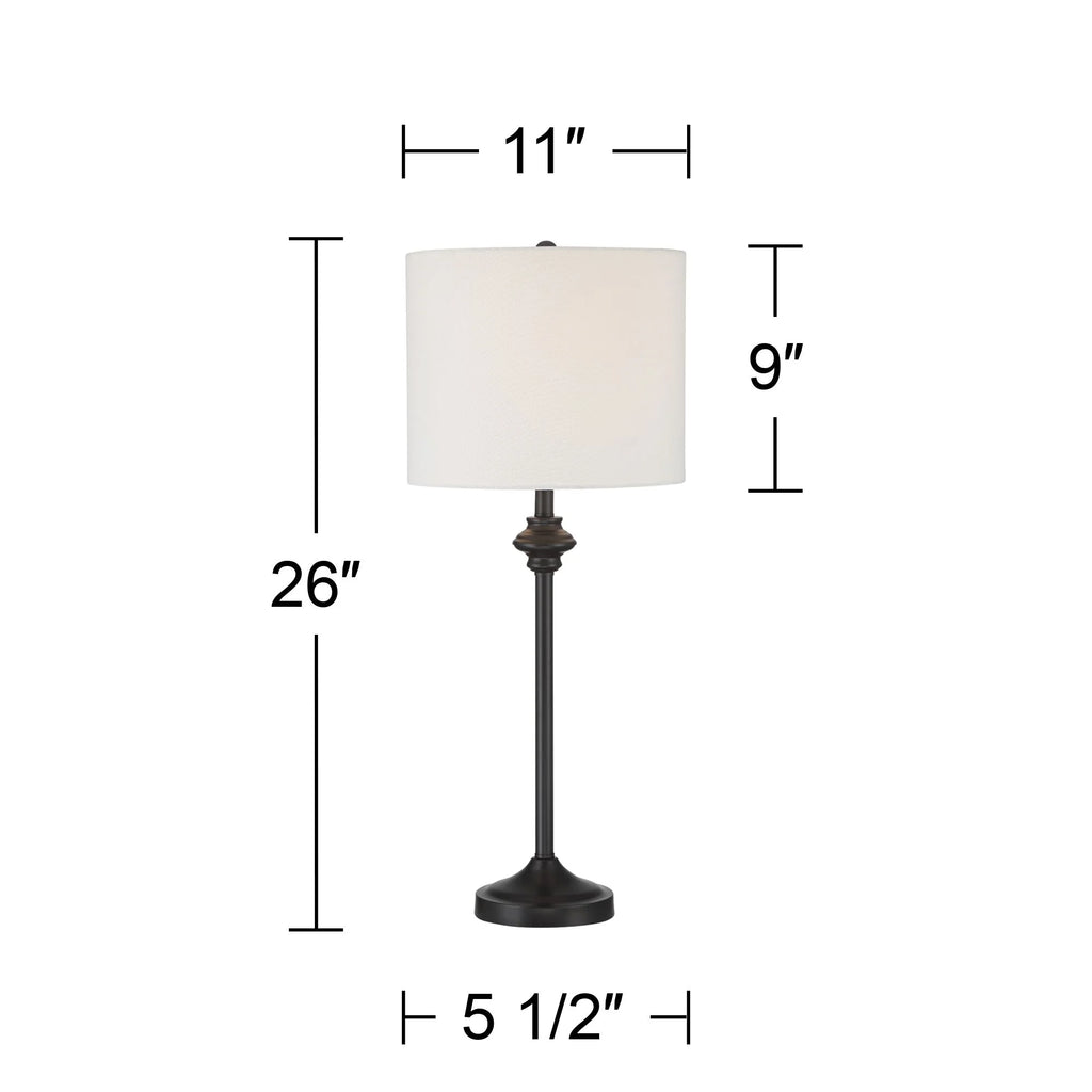 Set of 2 Black Metal Table Lamps V5888