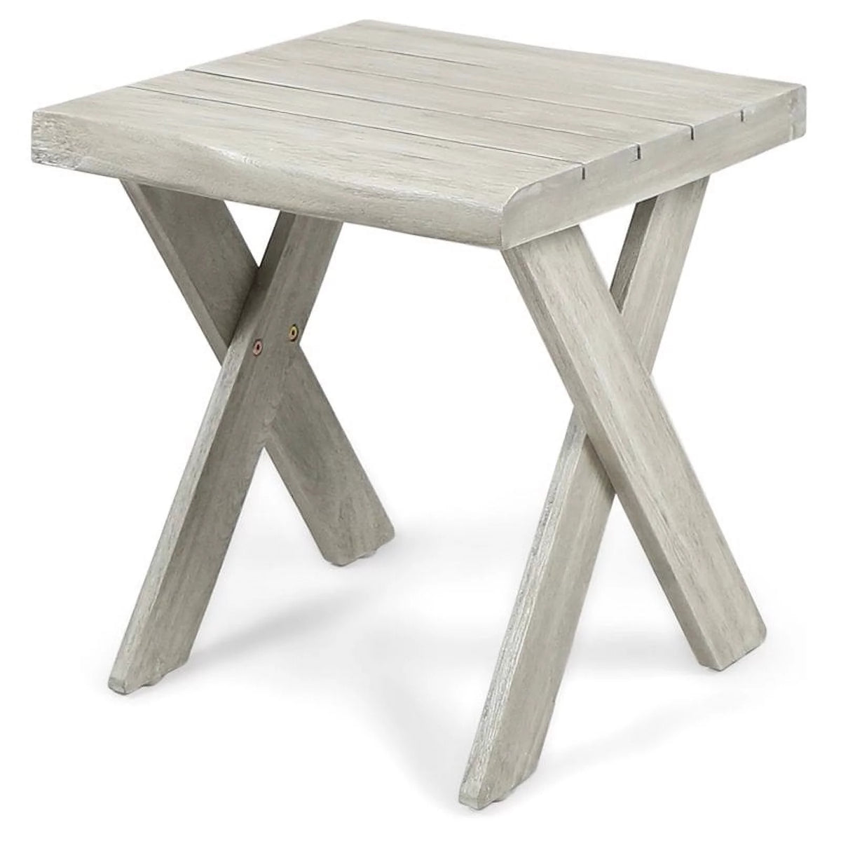 Light Gray Acacia Wood Outdoor Side Table I2653