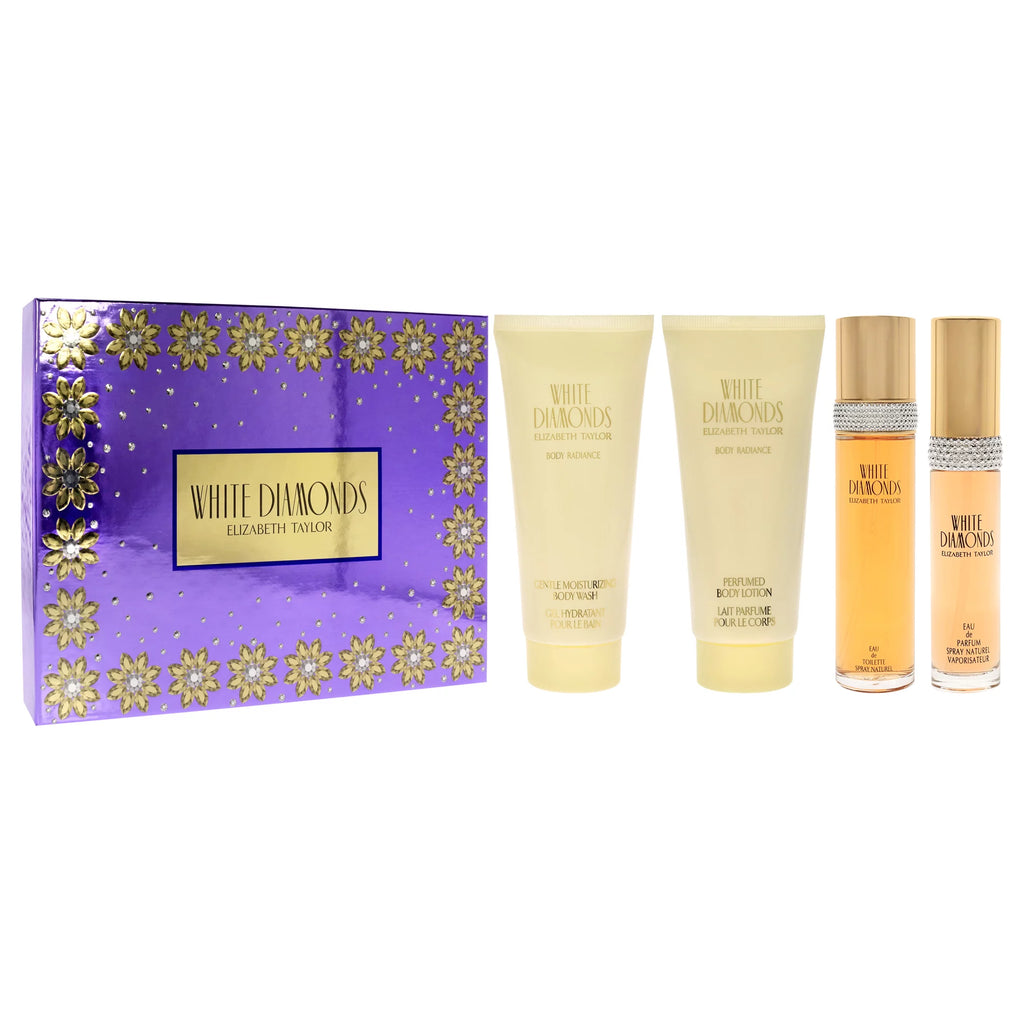 4 Pc Gift Set 3.3 oz EDT Spray Body Lotion Body Wash Mini EDP Spray R499