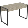 47"L 2-Drawers Black Metal Computer Desk D716