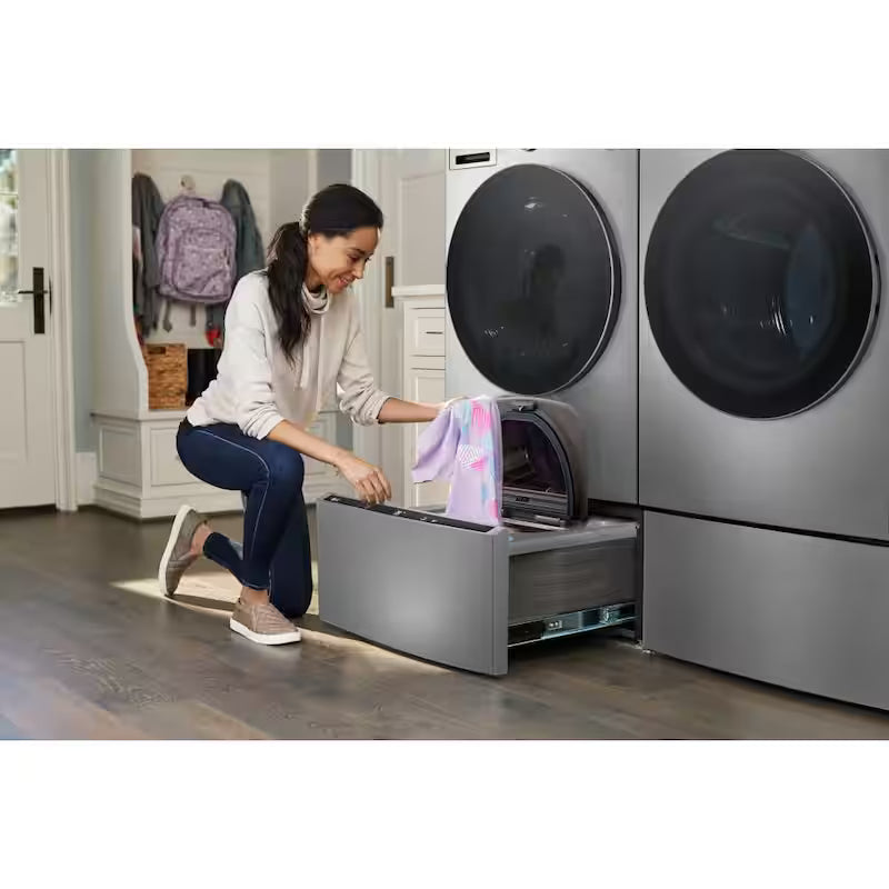 27 in. 1 cu. ft. Laundry Pedestal Washer with Slim DD Motor in Graphite N692