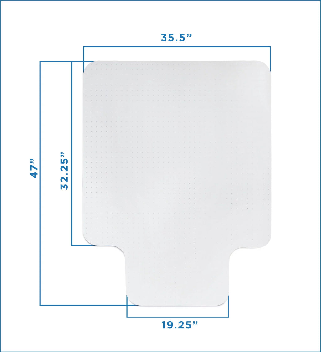 Rectangular Studded Office Chair Mat for Carpet Clear PVC V308