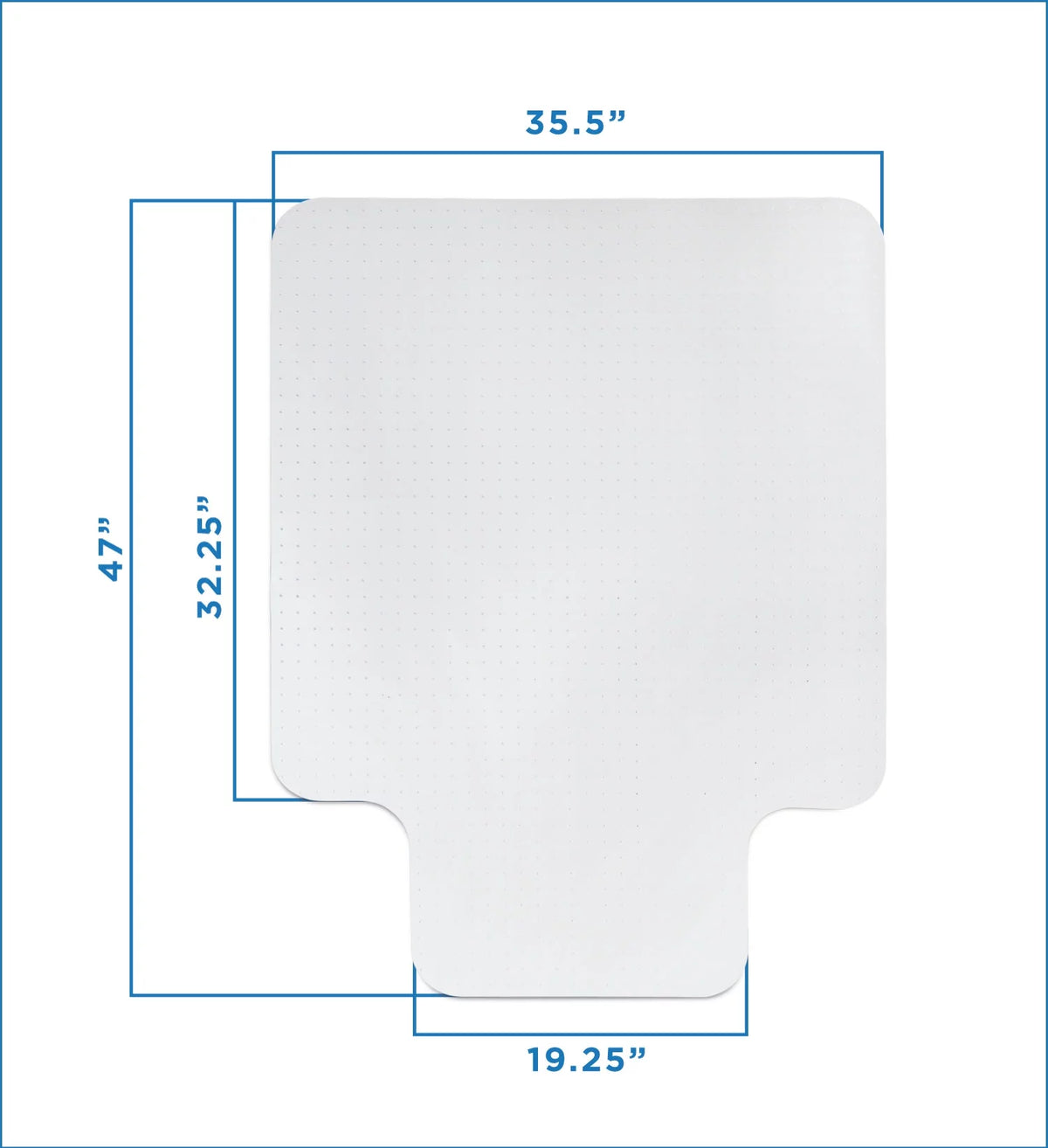 Rectangular Studded Office Chair Mat for Carpet Clear PVC V308