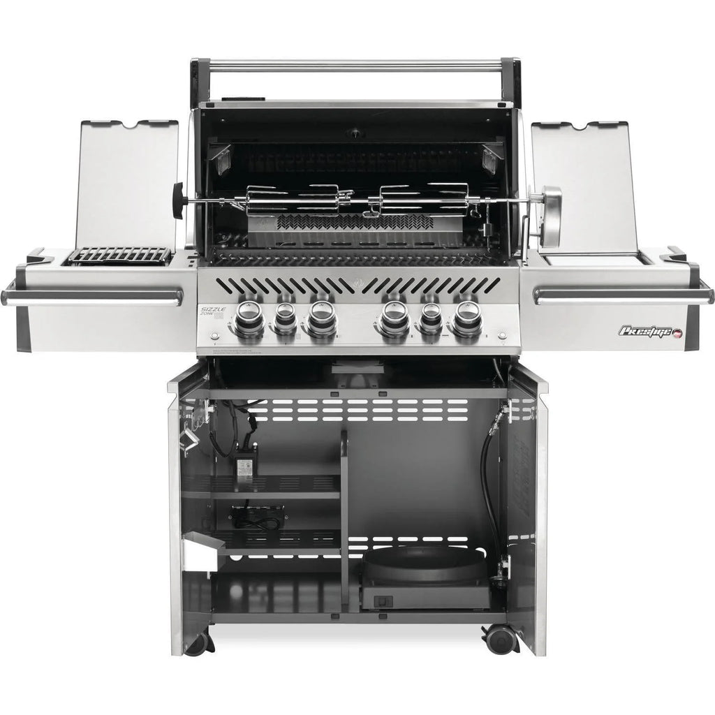 Propane Gas Grill With Infrared Rear Burner And Side Burners U8154
